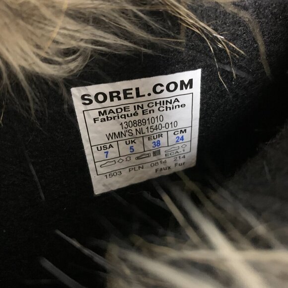 Sorel Joan of Arctic Waterproof Black Suede Faux Fur Trim Winter Snow Boots - Picture 10 of 10